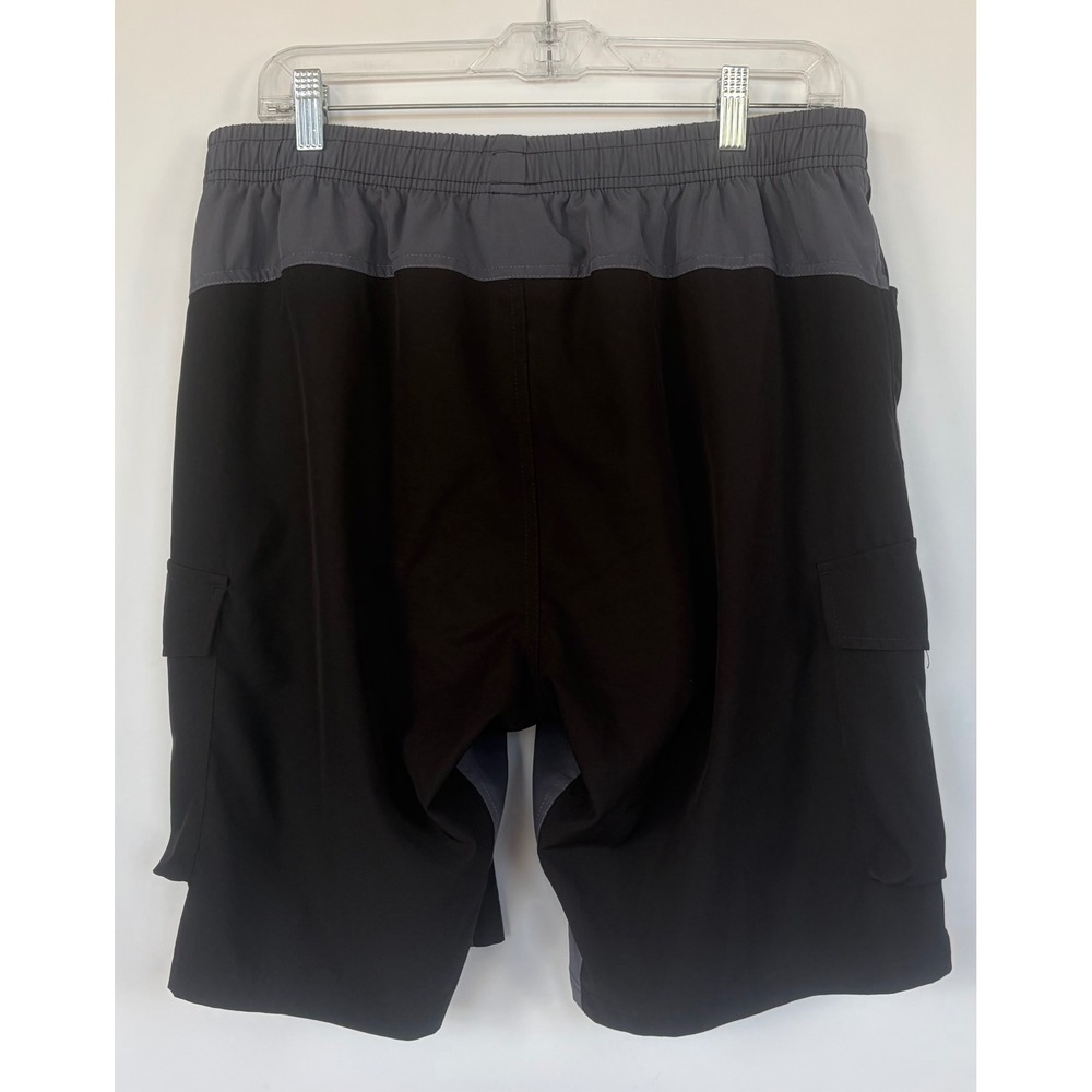 Vayager Mens Mountain Biking Cargo Shorts Black Gray Ripstop Padded Size M EUC!. - Picture 2 of 7